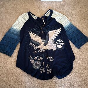 Free People Tranquility Crochet Tee